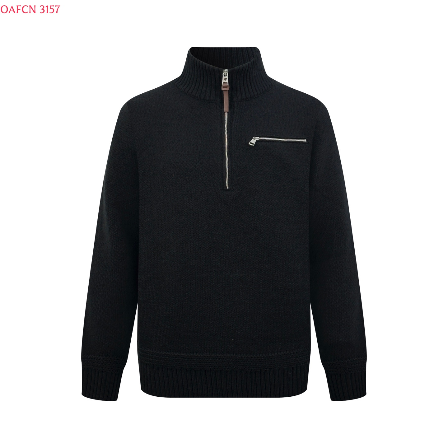 Designer sweaters men's sweaters high-quality V-neck button knit cardigans fashionable casual men's tops Logo leather pocket half zip swea