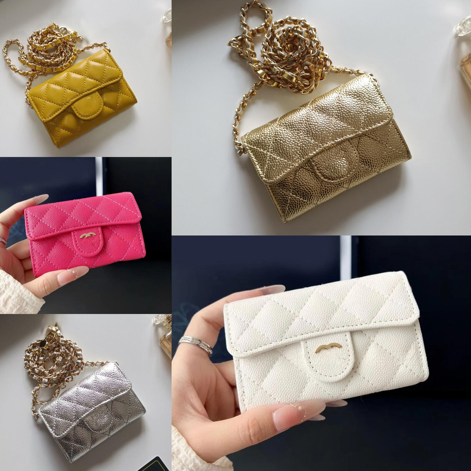 2026Designer Credit ID Card Holder Purse Luxury Sheepskin Leather Wallet Money Bags Plaid Cardholder Case for Men Women Handbags accessories Mini Ba