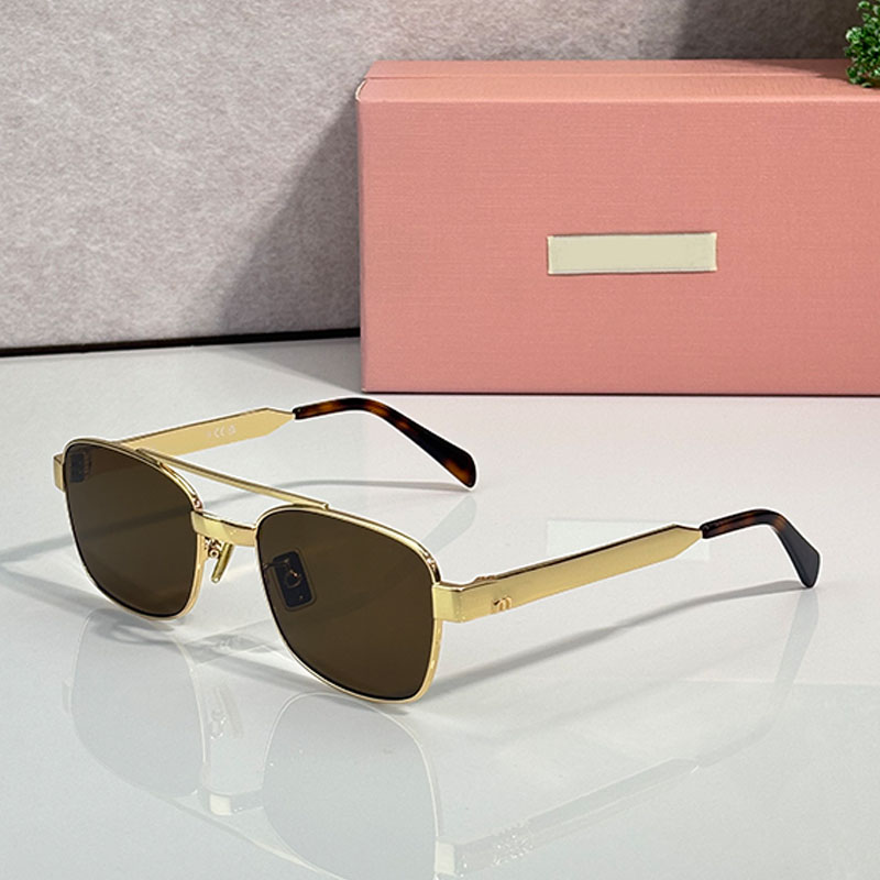 Designer ladies luxury Envie sunglasses SMUC52 acetate tortoiseshell mirror legs metal double beam brown lenses square sunglasses driving casual ret
