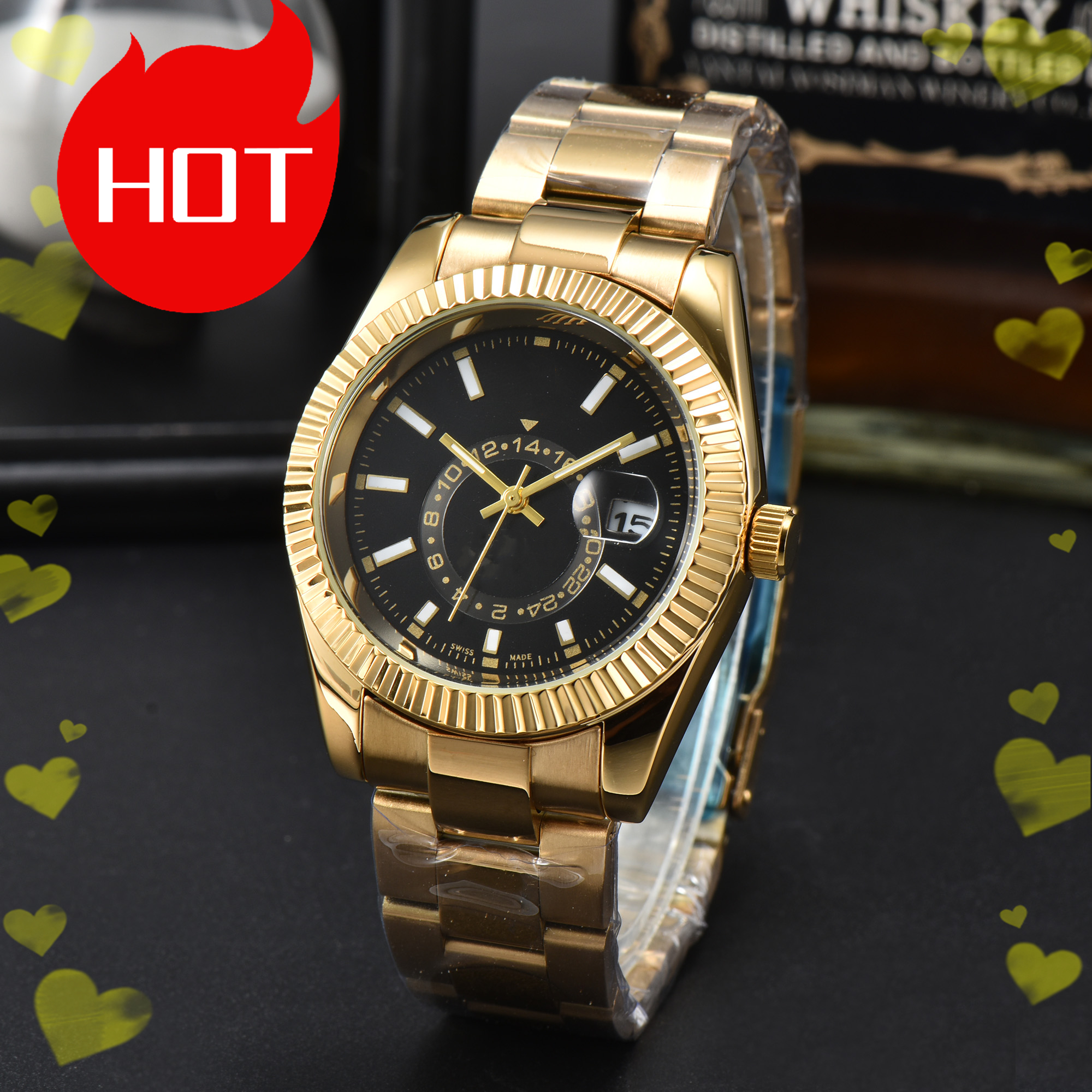 Luxury Mens Skyity Dwellerity Quartz watch multifunction Wristwatch Designers Men Watches Stainless Steel Strap Gold Wristwatches Montre de luxe #10