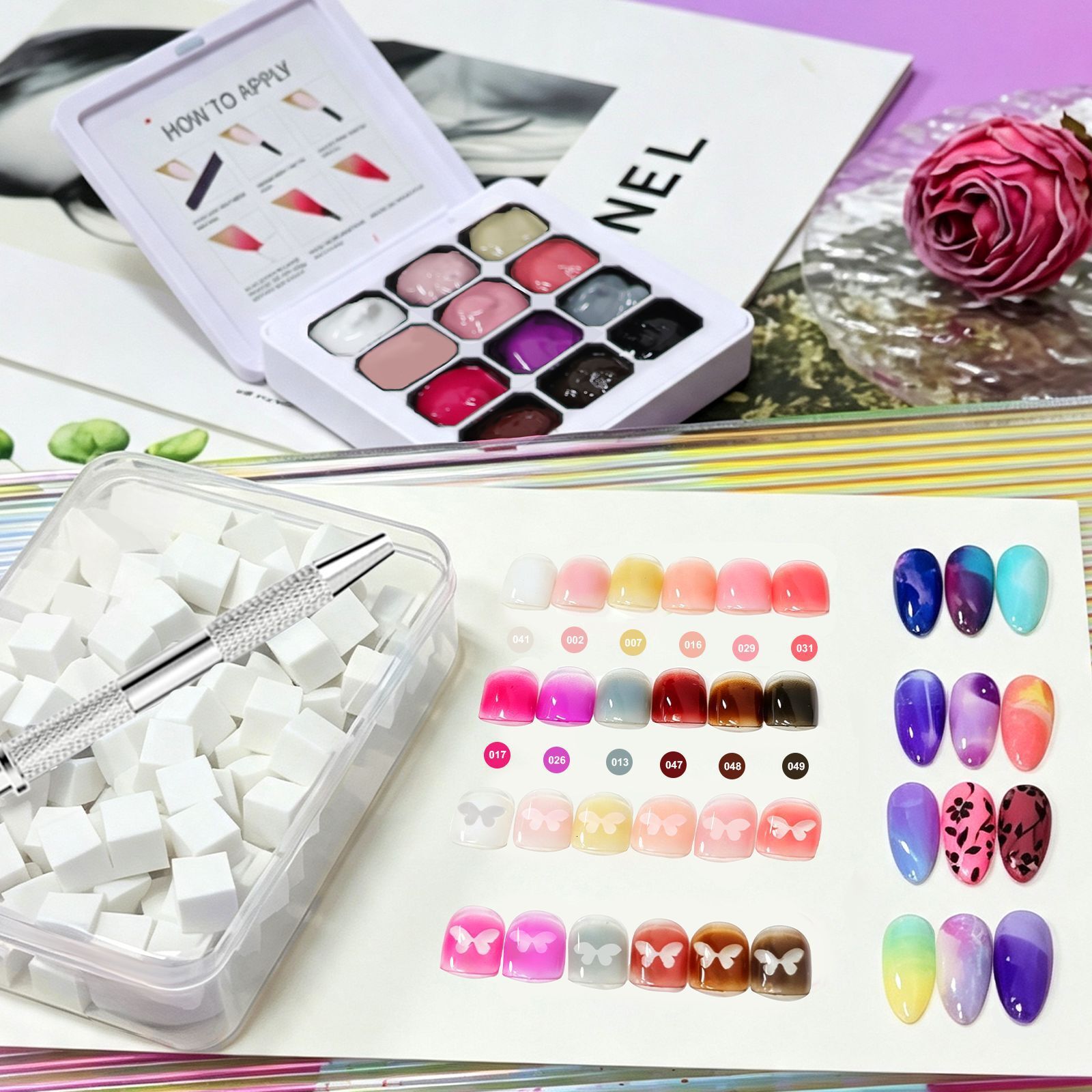 Luxury 2026 New 12 Colors Polish 100Pcs Sponge Tip Gel Set No Wipe Nail Art Kits Easy To Remove Highly Pigmented Special Glue for Manicure Fast S