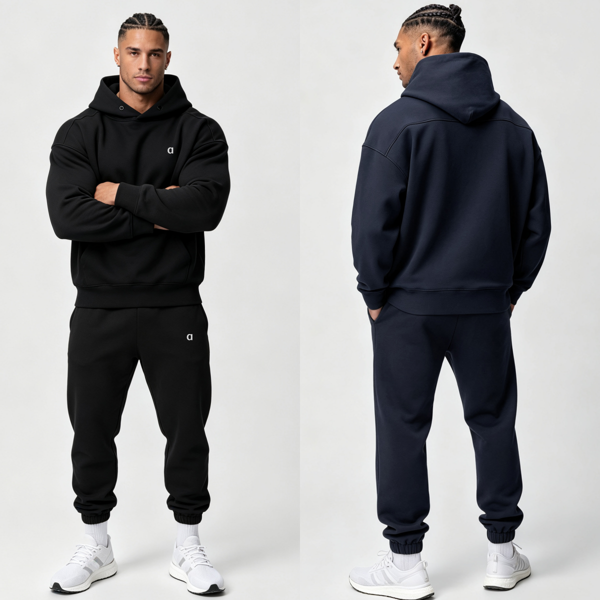A3193 Ensemble sweat à capuche et pantalon de survêtement décontracté pour hommes, argent 3D, coupe ample, vêtements de sport, tenue de Fitness,