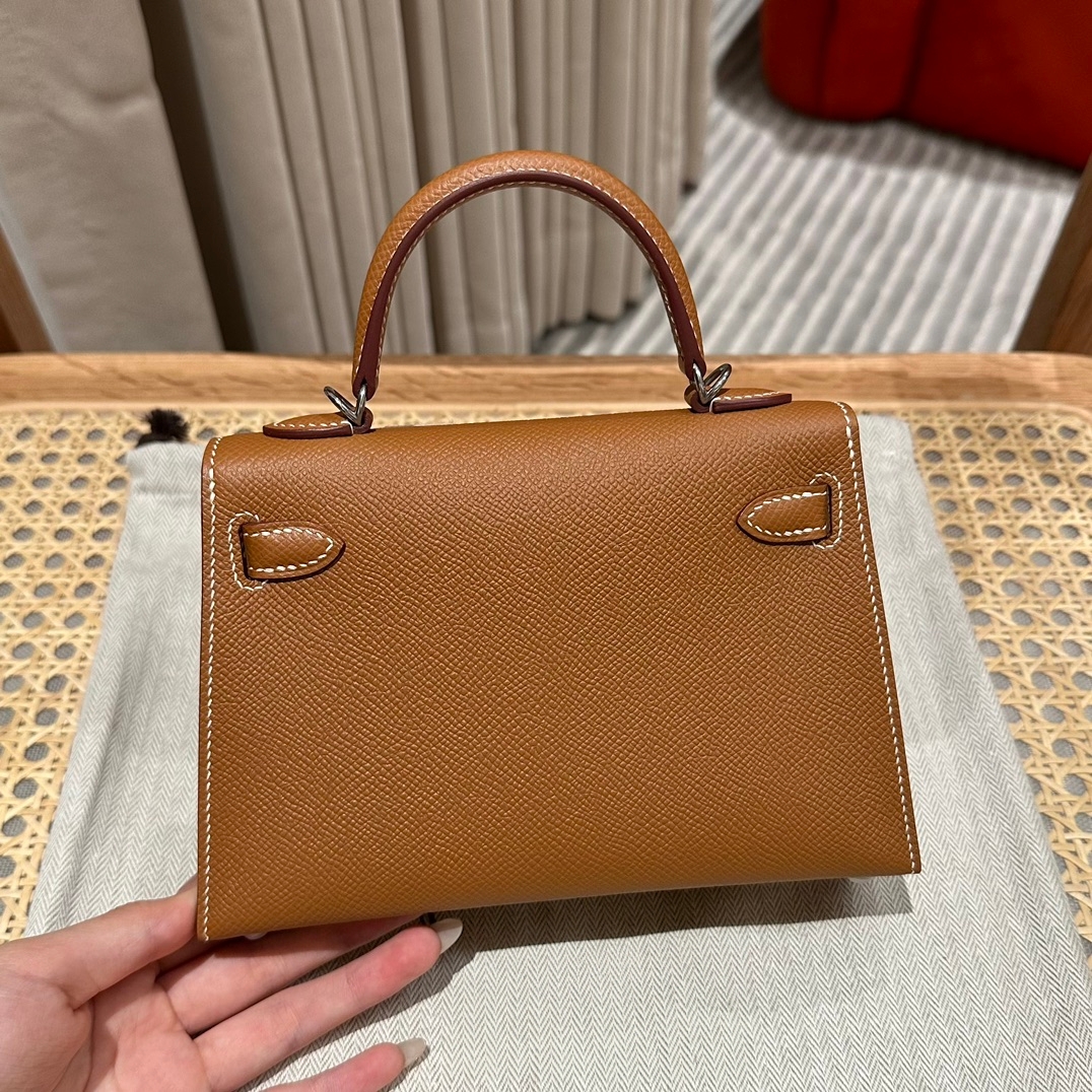 12A designer bags mini tote bag Brown Epsom leather 19cm womens designer bag bags designer women bag handbag high quality luxury bags classic flap b