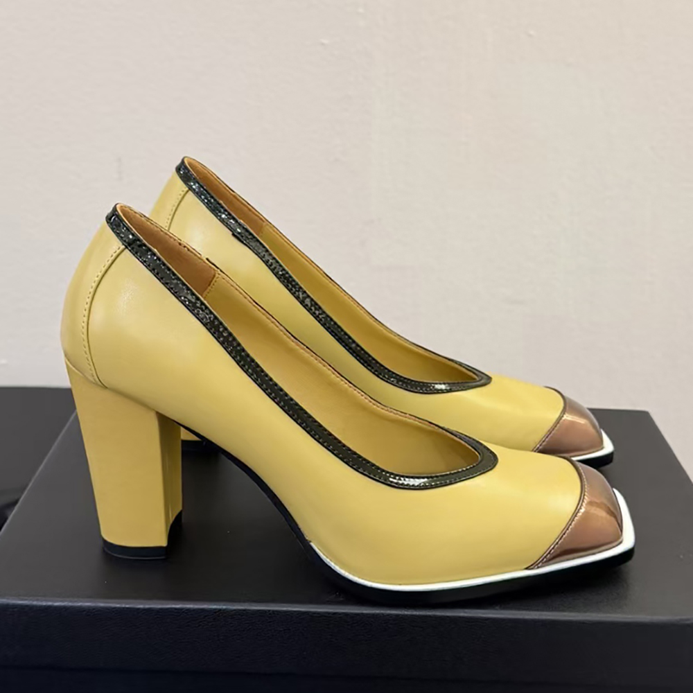 New Arrival Luxury Designer Red Black Color Block Slingback Heels Square Toe Block Heel Pumps Women Wedding Party Formal Dress Heeled Sandals Size 3