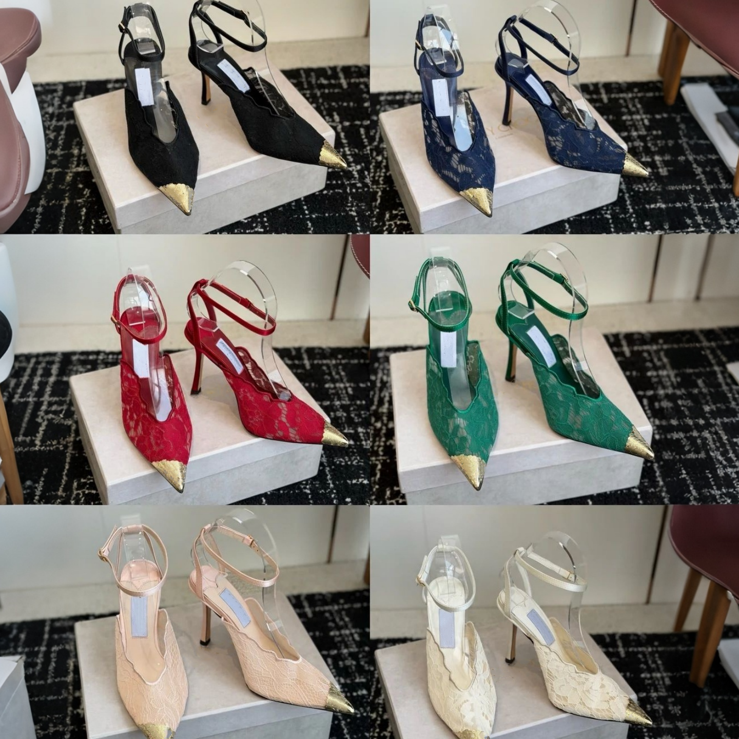 Point toe High heels wed dress for bride shoe Designer Slingback Womens Mesh lace Loafer Pumps Stiletto Heel leather Luxury Formal sexy crystal bran