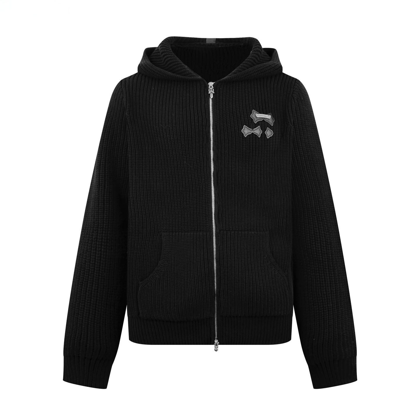 Designer Chrome men's knitted jacket wool sweater hooded cardigan ribbed hooded sweater loose casual warm V-neck women's knitted jacket au