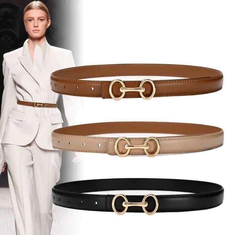 Ceinture fine en cuir de vache pour femmes, nouvelle collection, avec robe pull, marque de luxe de styliste, T251217