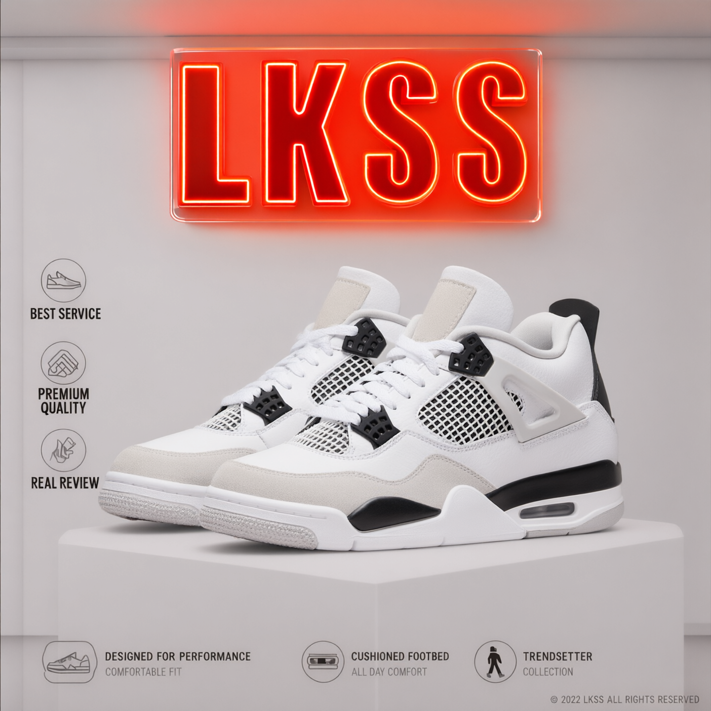 Jason LKSS High Quality Mens Womens Basketball Shoes 4 4s Black Cat Sneakers Military Rare Sail navy White Cement Oreo Cool Grey University Blue Spo