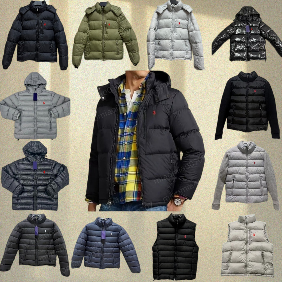 Polo designer puffer jacket men Mens Jacket Embroidery Letters Down puffer jacket women Coats Thickening autumn awinter keep warm womens coat Cotton