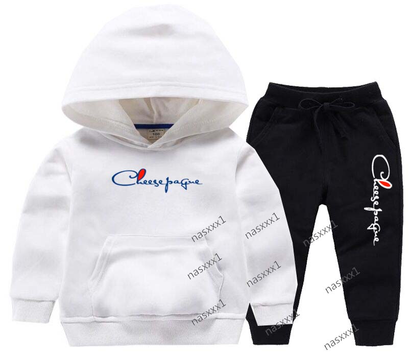 Kids Spring Autumn Casual Brand letter printing 2pcs Hoodie Pants Tracksuits Trend Outfits Clothes Sets for 2-13 Years Boys and Girls
