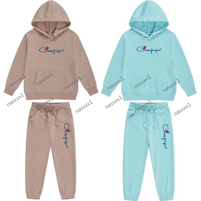 Sweat-shirt à capuche imprimé avec lettres de marque à la mode, ensemble de sport 2 pièces pour garçons et filles, vêtements décontractés, ensemb