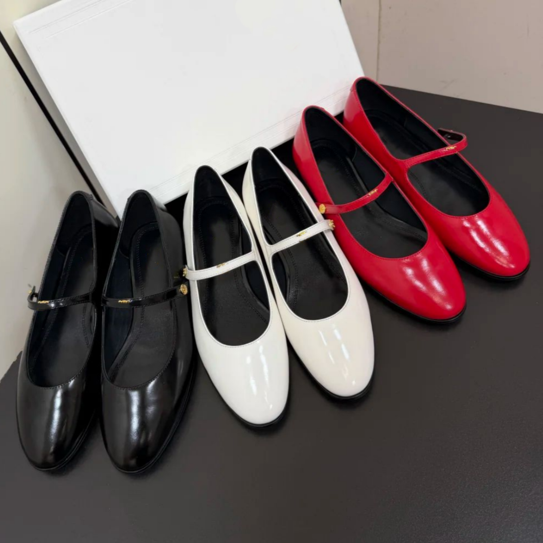 Black white triomphes Mary Jane Shoe ballet Flat Designer Dress Shoe Womens ballerina sneaker denim leather Shoe Luxury Buckle Loafers walk Hike Cas