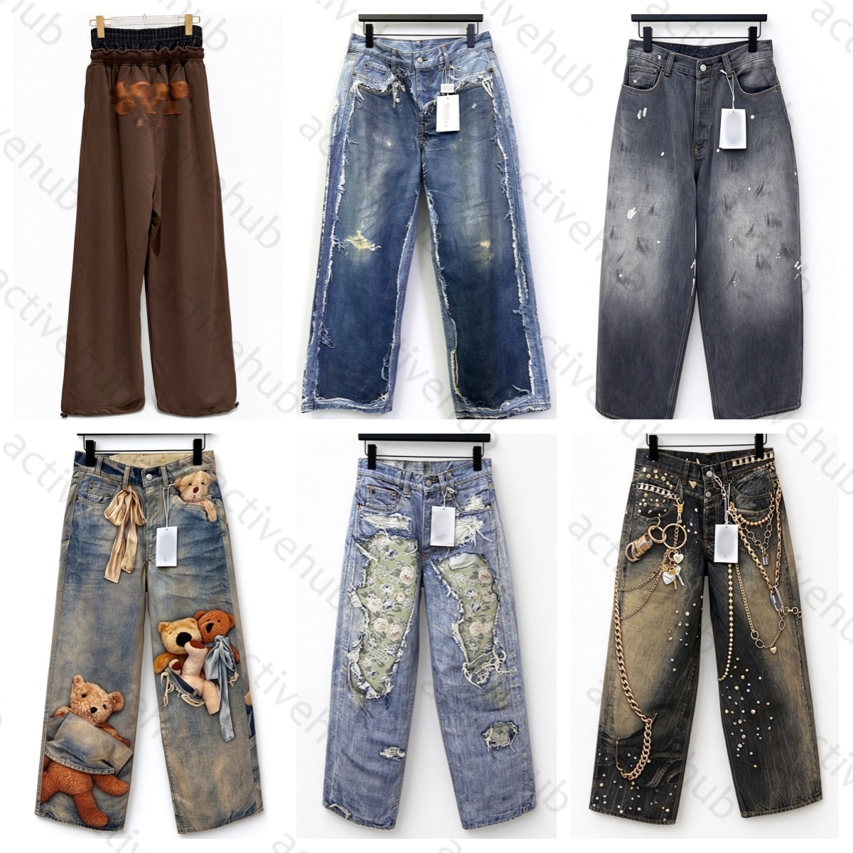 AC pants mens designer Sweatpants Men jeans Women Casual Pants Luxury Letter Embroidered Printed mens Sweatpants Solid Color Loose Straight Casual T