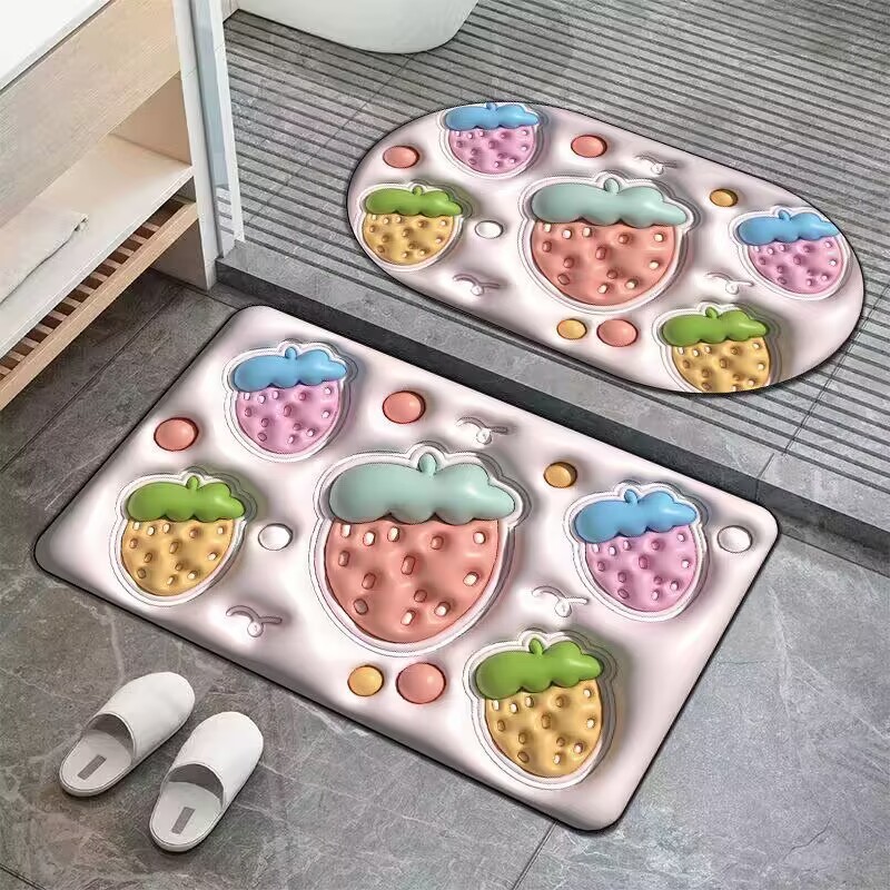 Tapis antidérapant de salle de bain, tapis absorbant d'entrée, tapis de sol imprimé de salle de bain domestique, nappe.289101