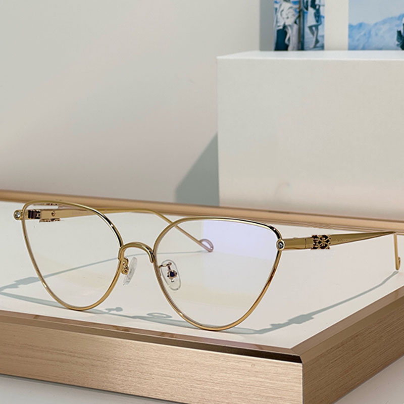 Designer Women Optical Glasses LW4006S LW4004S Fashion women metal optical glasses Cat Eye Square Customized prescription lenses