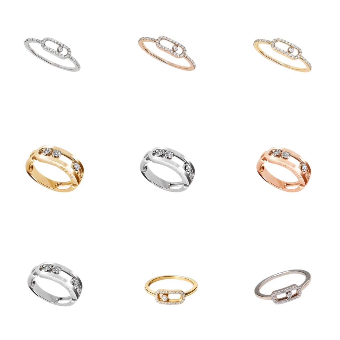 Bagues de marque Move Luxury Charmante bande d'éternité en forme de diamant avec zircons scintillants