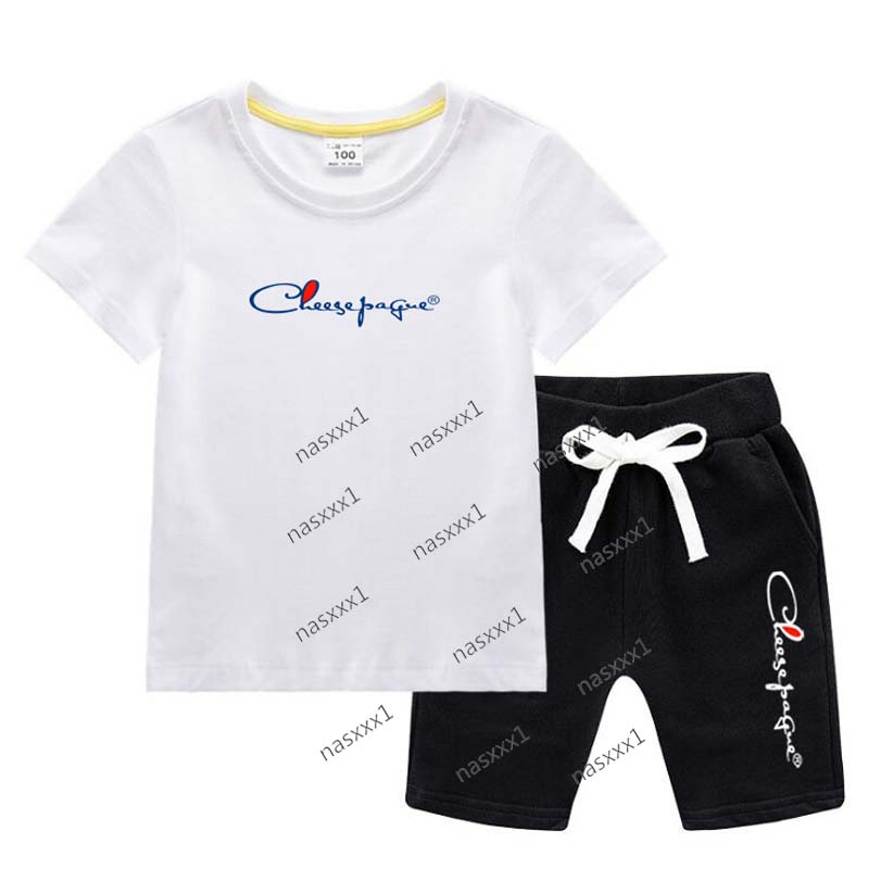 2 pièces mode enfants marque à manches courtes Shorts ensembles été enfants vêtements garçon fille bébé 100% coton t-shirt pantalon tenues survêt