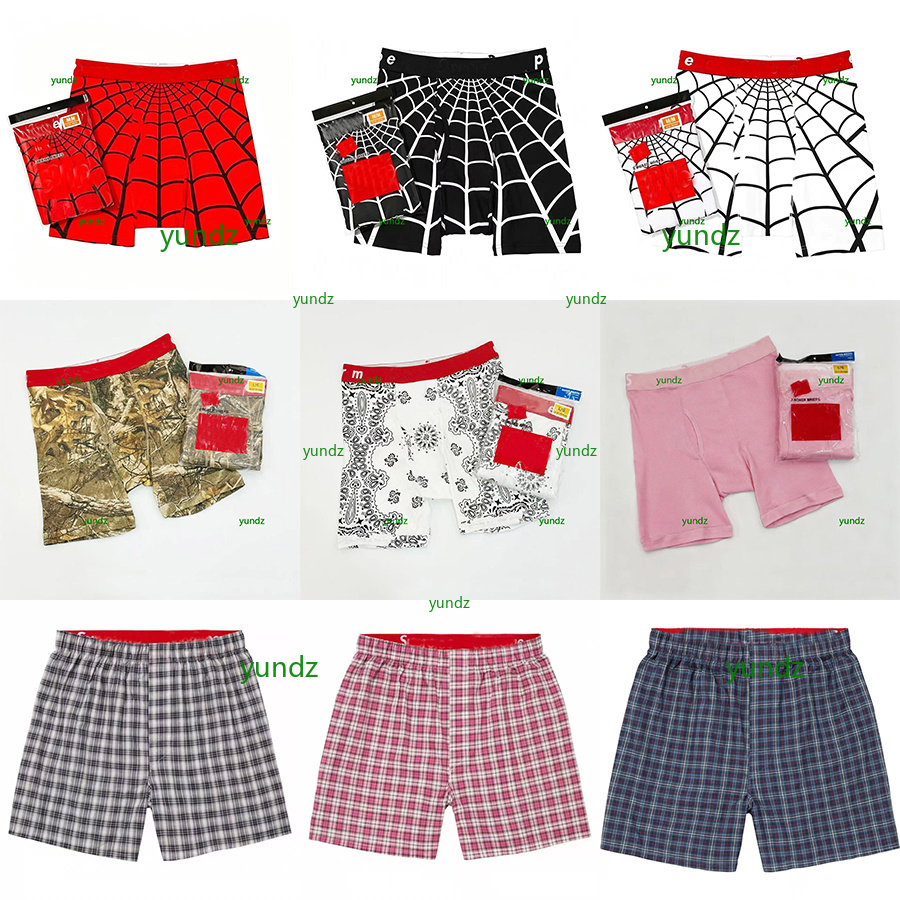 Intimo uomo spider Intimo scozzese BOXER BRIEF Mutande traspiranti con lettera Pantaloncini estivi da uomo Slip da 2 pezzi/confezione