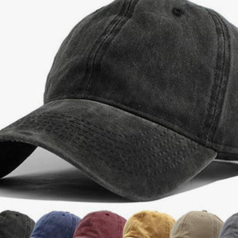Men Women Washed Distressed Twill Cotton Baseball Cap Vintage Adjustable Dad Hat HJW4 W1CO 3DYP 8Q0M KTYR nndd