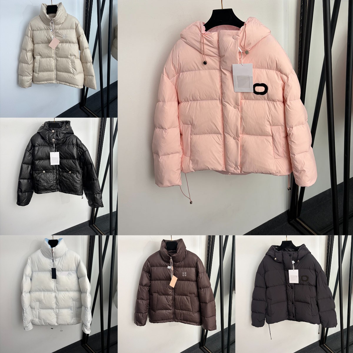 Designer Women Warm Windproof Jackets Solid Color Simple Thicken Padded Coats Autumn Winter Commuter Style Versatile Down Overcoat