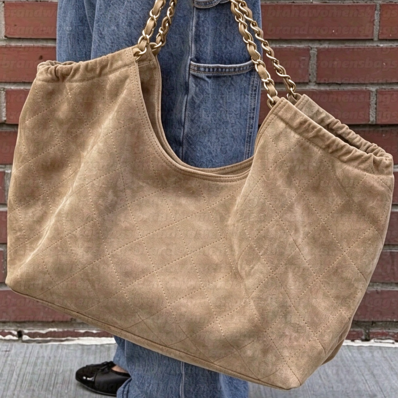 26B Suede Large Hobo Tote Bag Women Shopping Bag Designer Leather Maxi Chain Strap Side Pouch Handbag Beach Shoulder Purse Daily Work Traveling in B