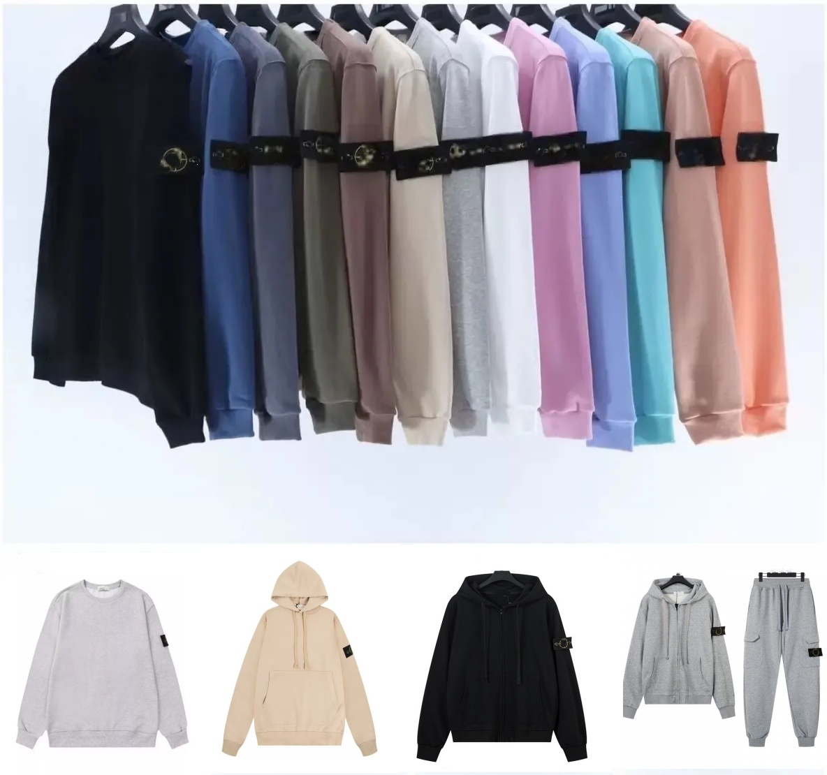 Stones hoodie designer Mens Hoodie cotton Sweatshirts brand Badge Compass hoodies Casual Sweatshirt Pullover jumper zipper coats pullove Sweater jac
