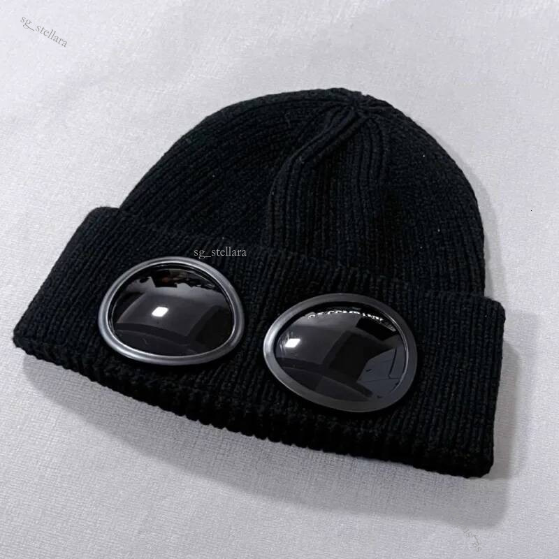Bonnet de créateur chapeau d'hiver bonnet bonnet de crâne doux deux lentilles lunettes lunettes hommes chapeaux tricotés en plein air femmes unis