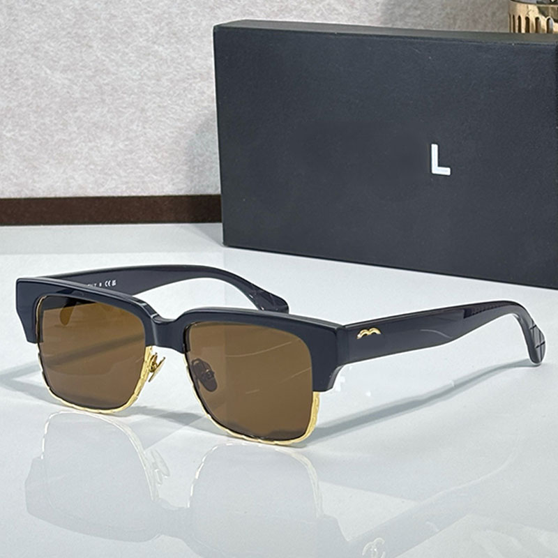 Luxury Cat Eye Sunglasses Mens Square Sunglasses Brown Lenses Women Outdoor Casual Glasses CH5558 Metal Acetate Splicing Frame With Packaging Box