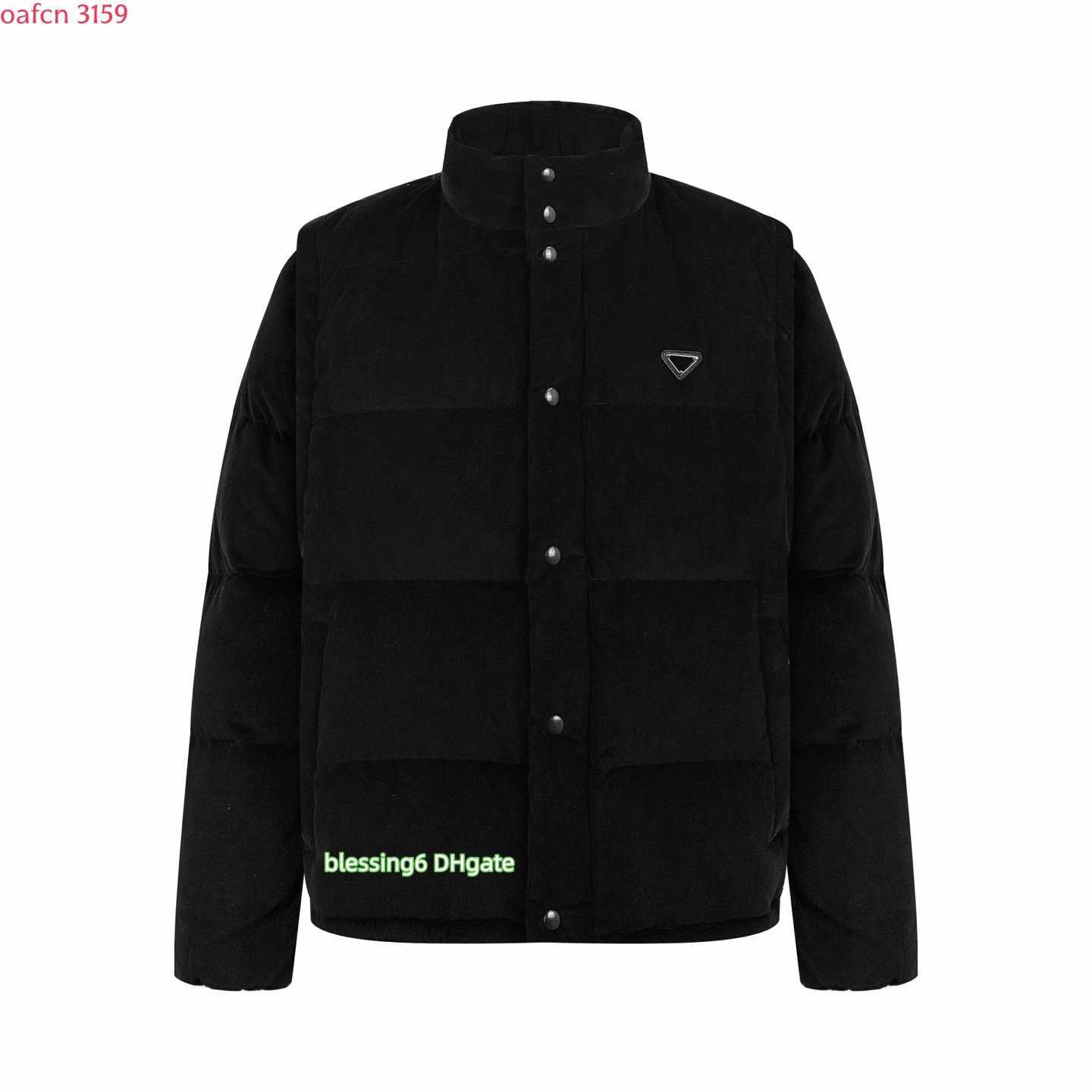 Men's down jacket with stand up collar button down corduroy down jacket vest with detachable sleeves thick and warm women's outerwear casu