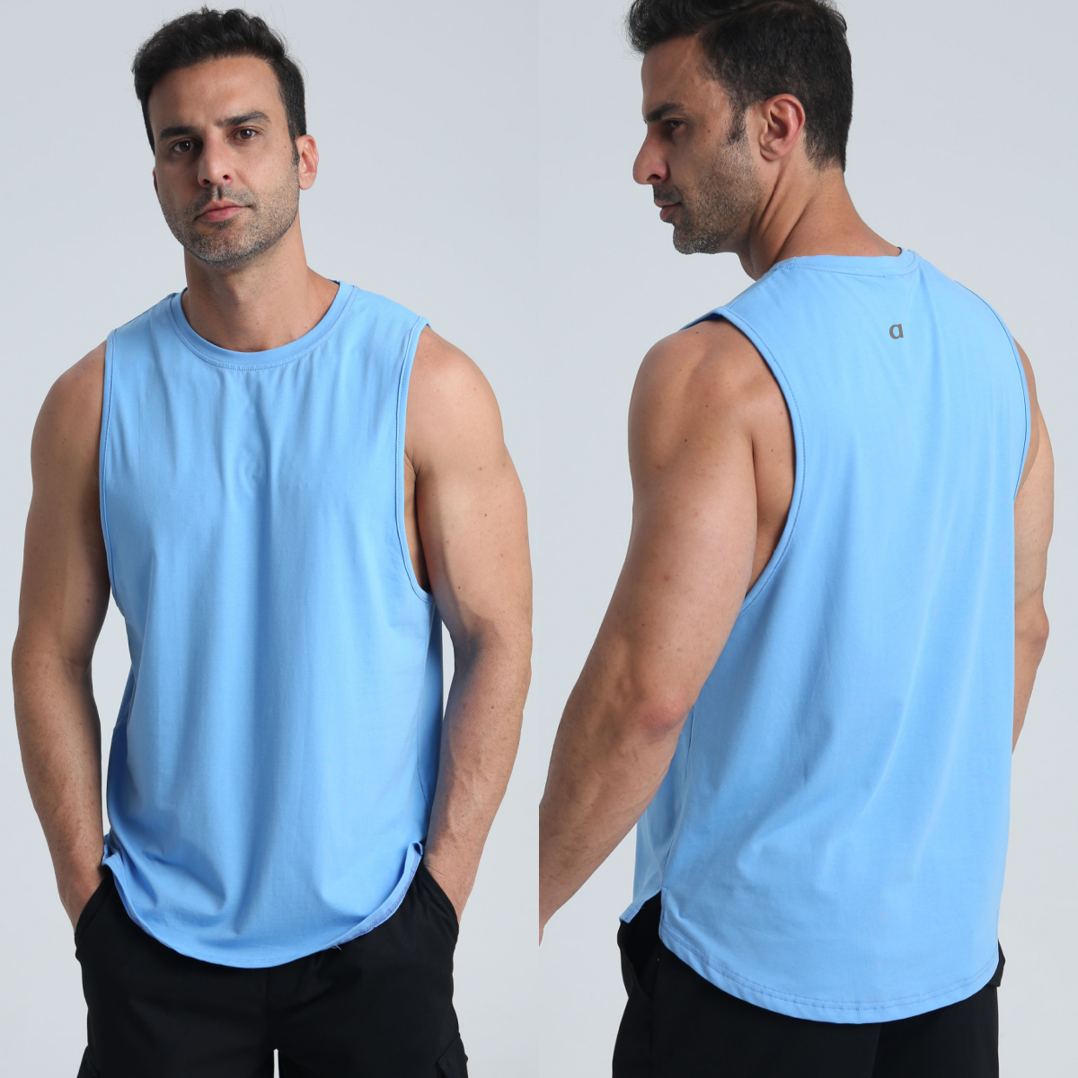 3207A Mens Sporty Casual Vest Trendy Men's Gym Running Vest with Comfort Fit Suitable for All Workouts Sports and Fitness Breathable Round Neck