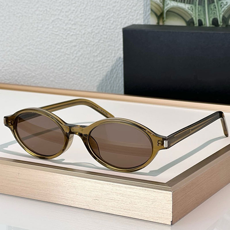 Oval sunglasses Milan Designer sunglasses SL 751 Women Retro Y2K Sunglasses Green Translucent acetate frames Light Brown nylon lenses UVAUVB protect
