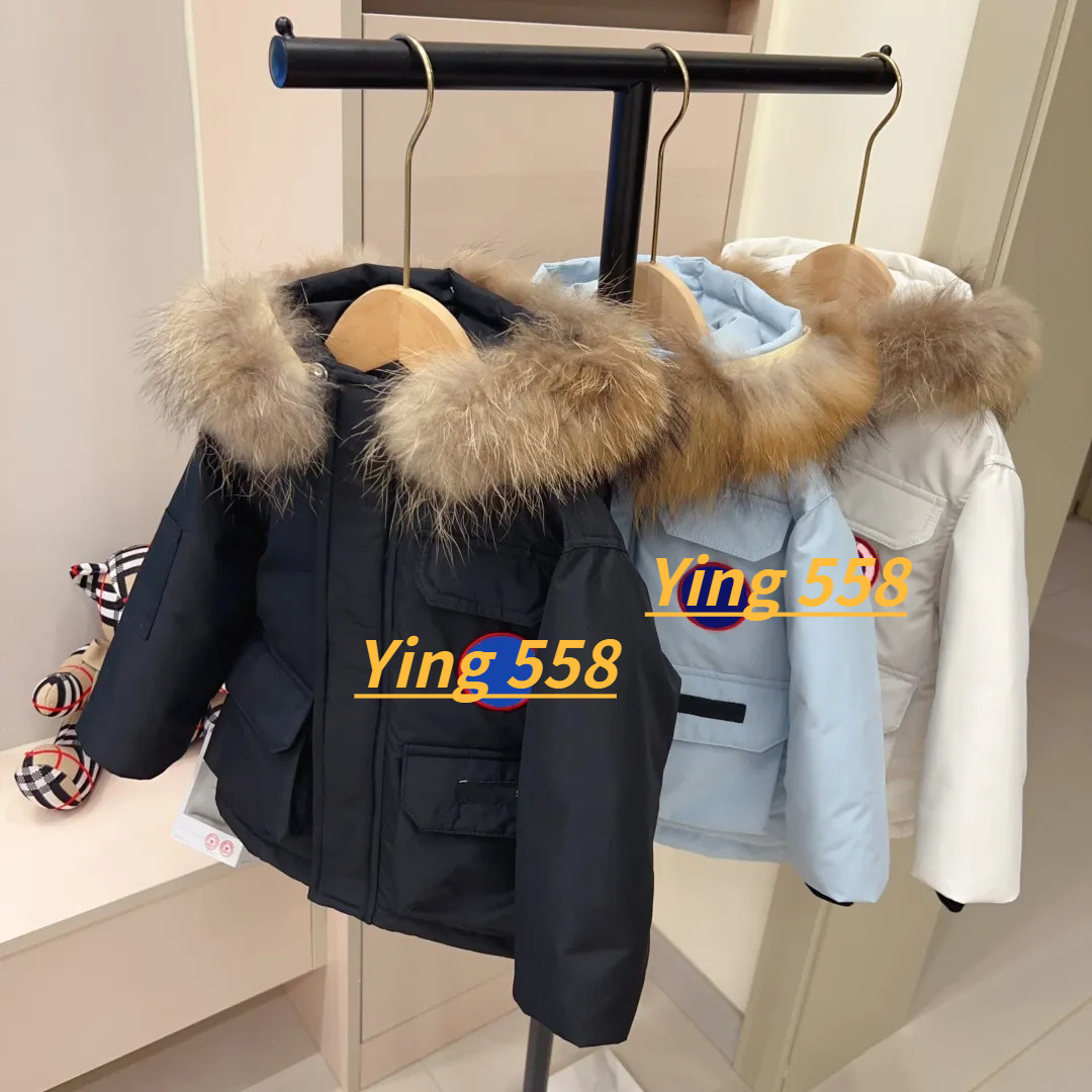 kids designer clothes baby jacket fasion 90% duck down filling top brand comfortable warm Black off white sky blue girl boy school coats 2026