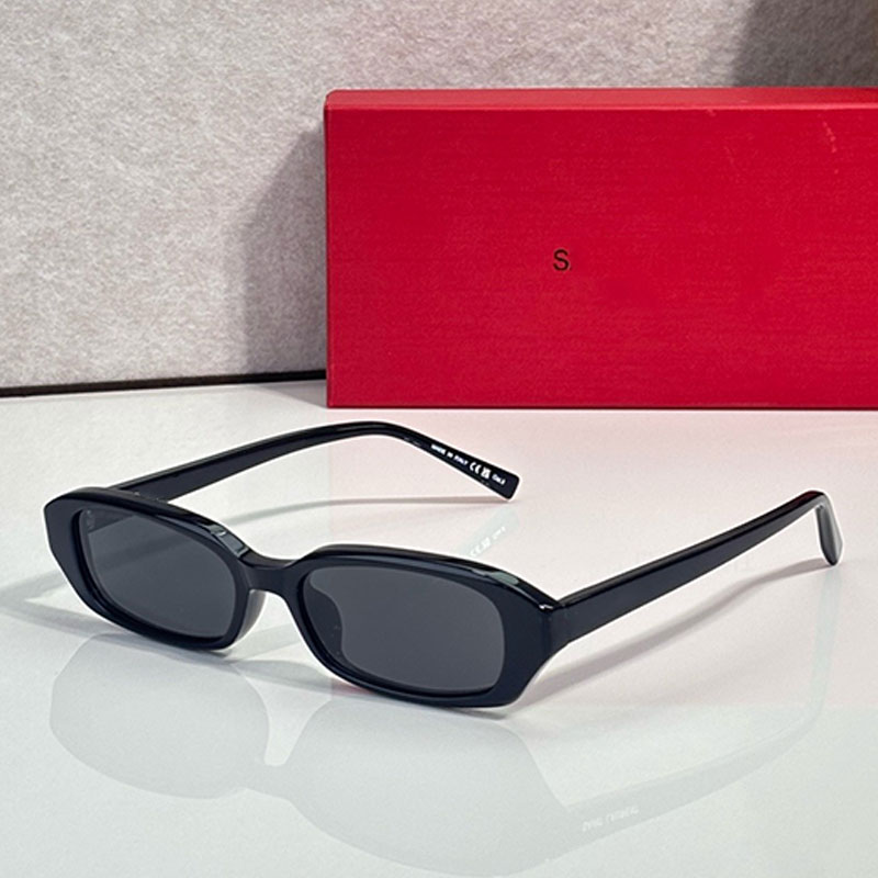 Parisian Designer Oval sunglasses Classic Black Glasses Silver logo design SL 872 Womenes Retro Y2K Sunglasses Black acetate frame UV400 Protection