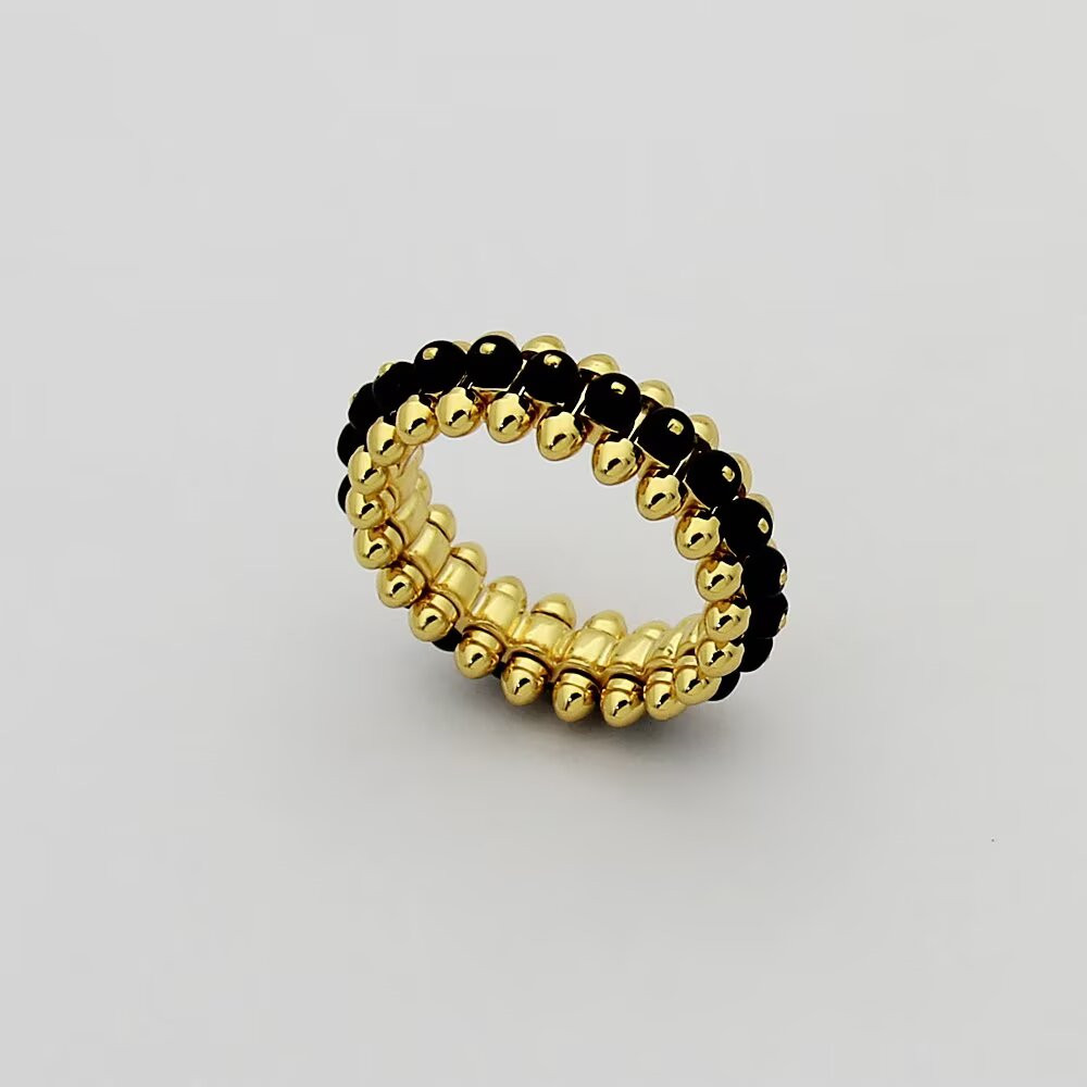 New Fashion Women Men Silver Rose Gold Steel Span Blue Red Green White Stone Gear Rings Jewelry A Gift