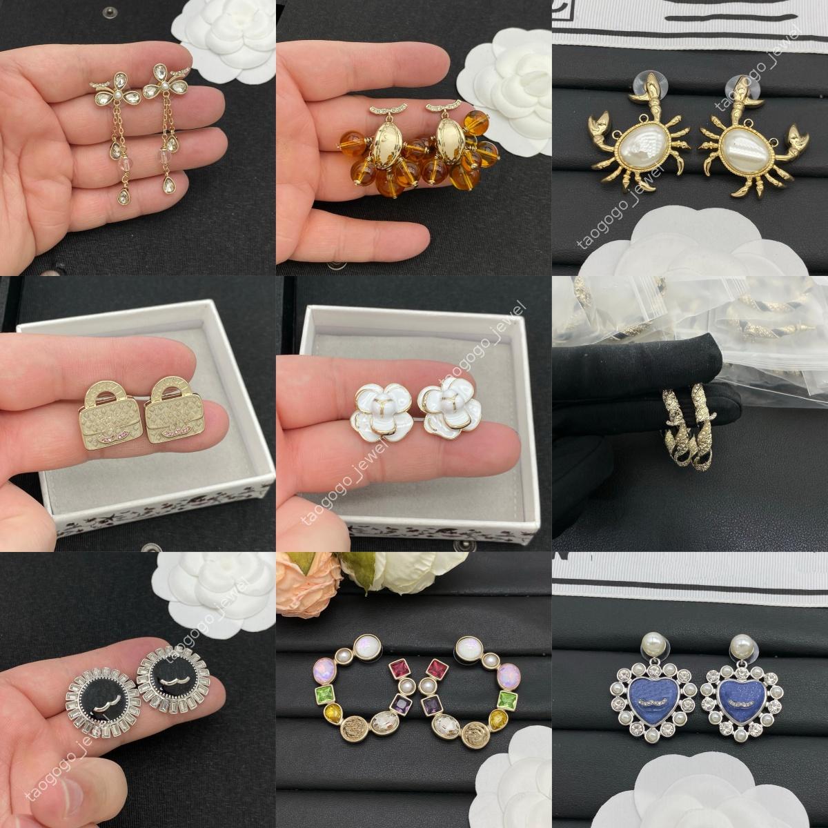 Top Qualité Designer De Luxe Classique Lettre Or Boucle D'oreille En Forme De Coeur Femmes Bijoux Goujons Cerceaux Perle Boucles D'oreilles Lettr