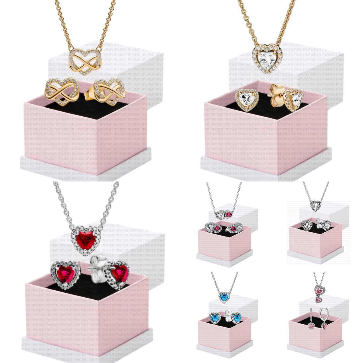 necklace earrings set with box heart pendant Necklaces designer jewelry women High quality Christmas gifts luxury diamond clavicle chain wedding gif