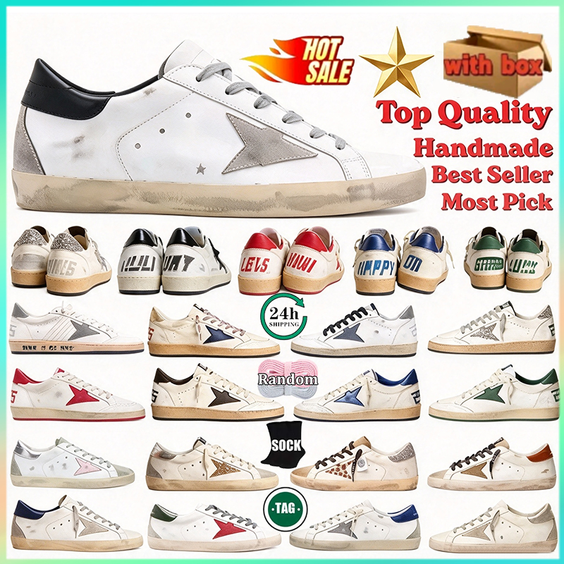 With box Golden Goodser Designer Brand Men Women sneakers Ball Star Super-star Shoes Dirty Classic Casual shoes old school Sneakers do-old Italy Tra
