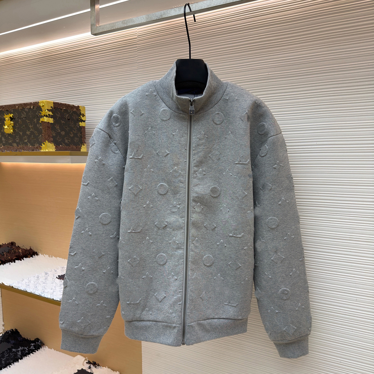 Vêtements de marque de créateurs, vêtements pour hommes de haute qualité, veste pour hommes, luxe léger, costume de sport en relief foncé, haut à
