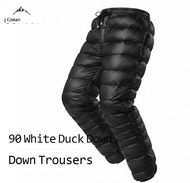 90 pantalons en duvet de canard blanc automne et hiver pantalons longs à jambe droite épaissie taille haute grande taille pour personnes d'âge mo