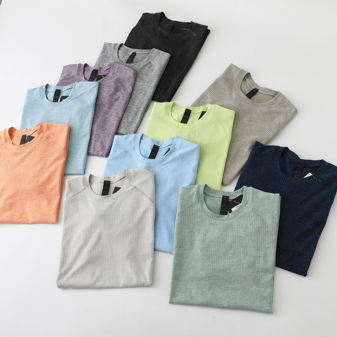 UU-L6763 Men's Fashion Long-sleeved Shirts Quick-Drying Exercise Fitness Yoga T-shirt Bottoming Shirts Outdoor Leisure Short-sleeved T-shirt