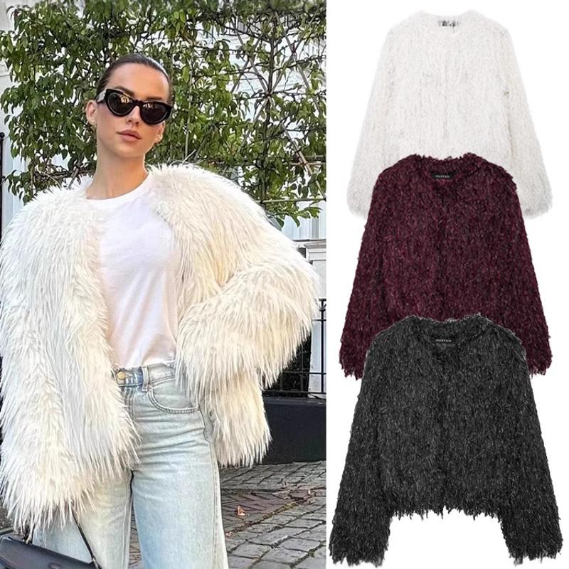Cardigan court en tricot pour femmes, manches longues, col rond, poches avant ouvertes, couleur unie, décontracté, automne hiver, Streetwear élég