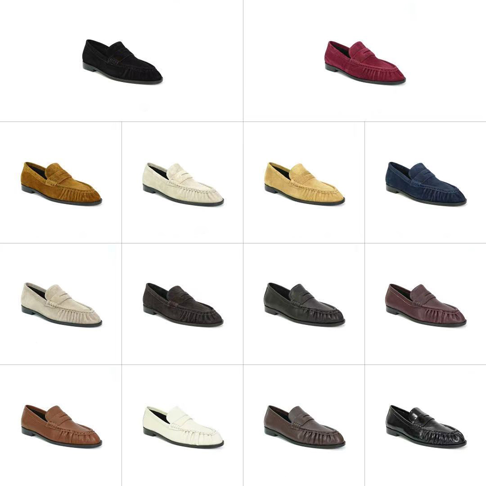 Mocassins classiques en daim de vache de qualité supérieure, Mules unisexes à talons bas et plats, chaussures de luxe de styliste pour Couple, ch