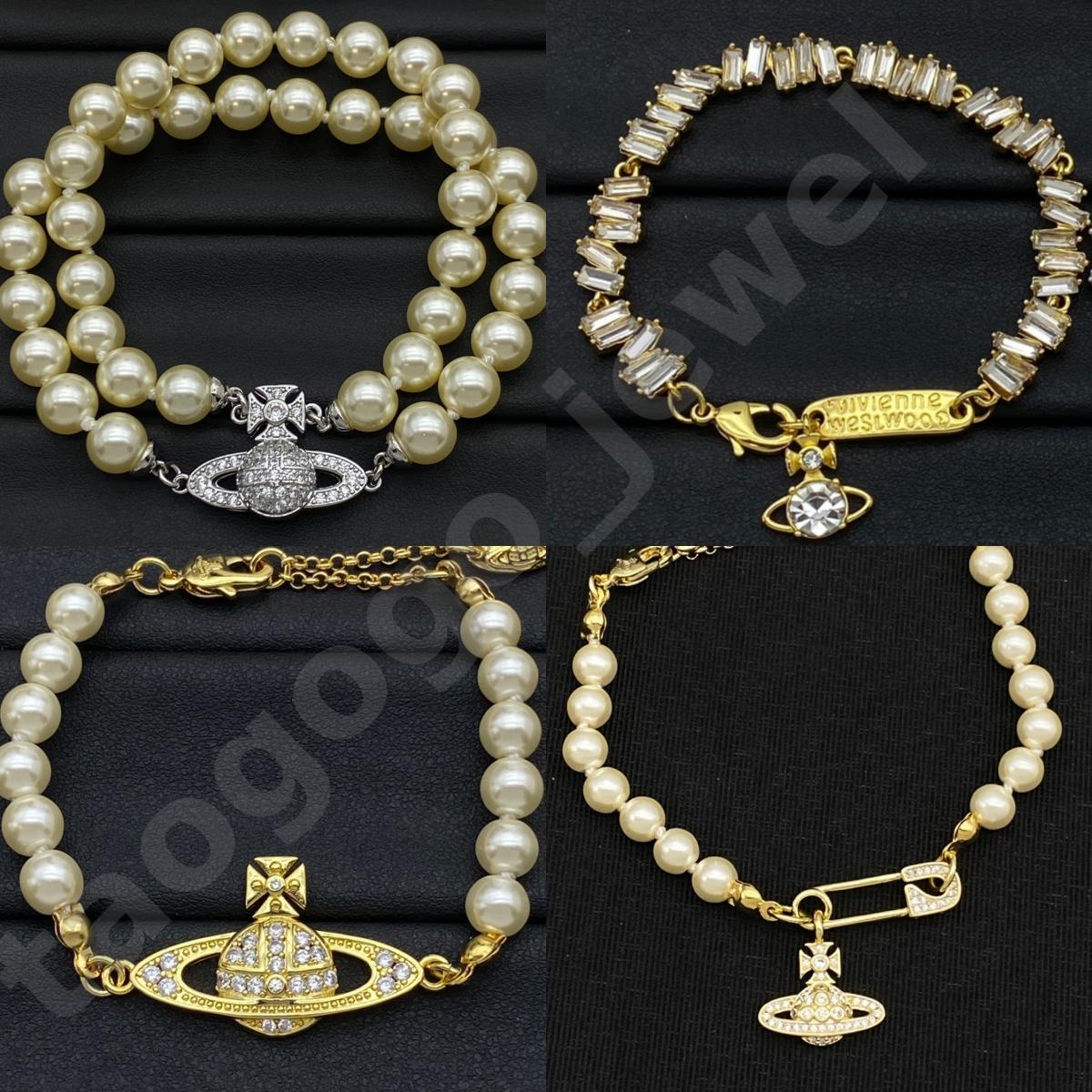 Designer Saturn Orb Pearl Bracelet High Quality Imitation Pearl Bangle Fashion Adjustable Wrist Jewelry for Men Women Daily Party Wear