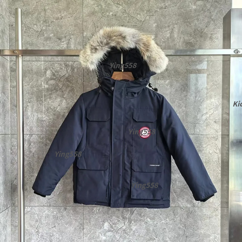 Free Shipping High Quality Shiny Hooded Puffer Down Jacket Winterwarm Quilted Canada Kids Coat Zipper Pocket Shortpadded Outerwear Unisex