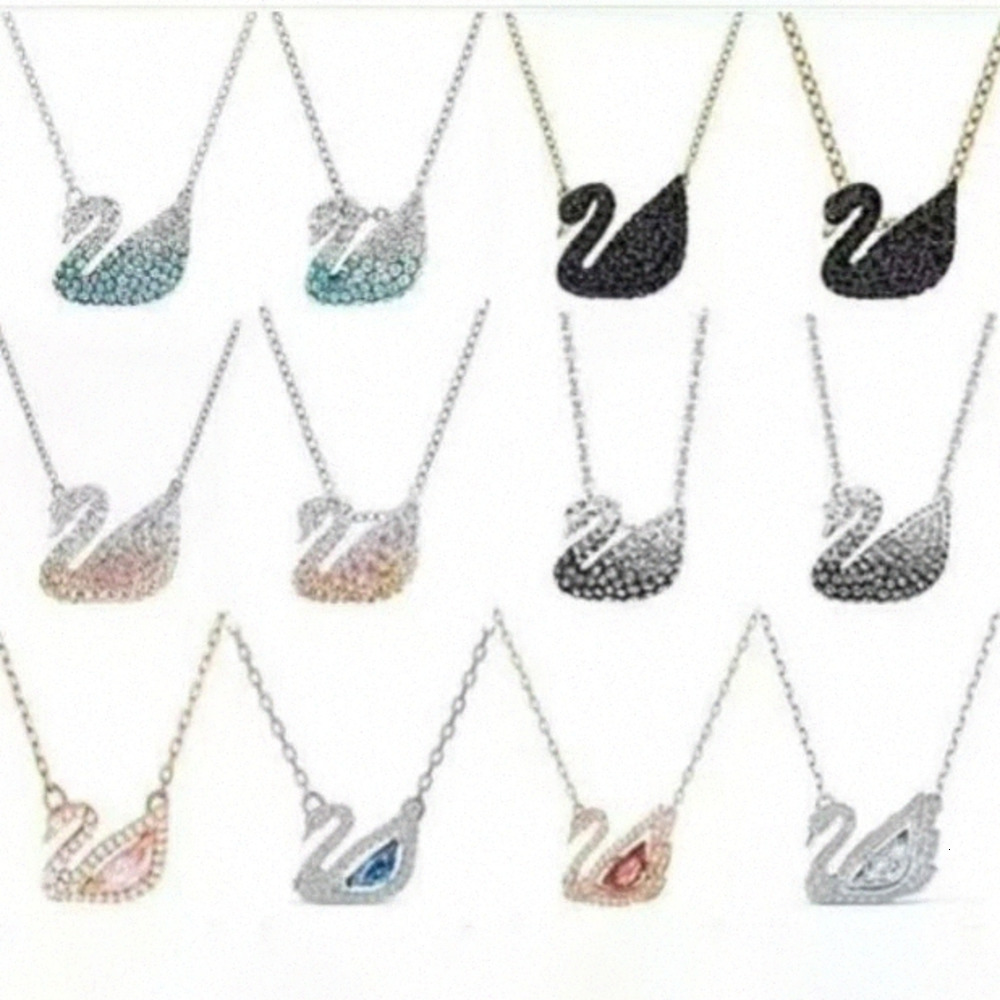 Pendant Necklaces High version Diamond swan necklace for women Designer necklace elements and crystal collarbone chain Pendant necklace alloy lady j
