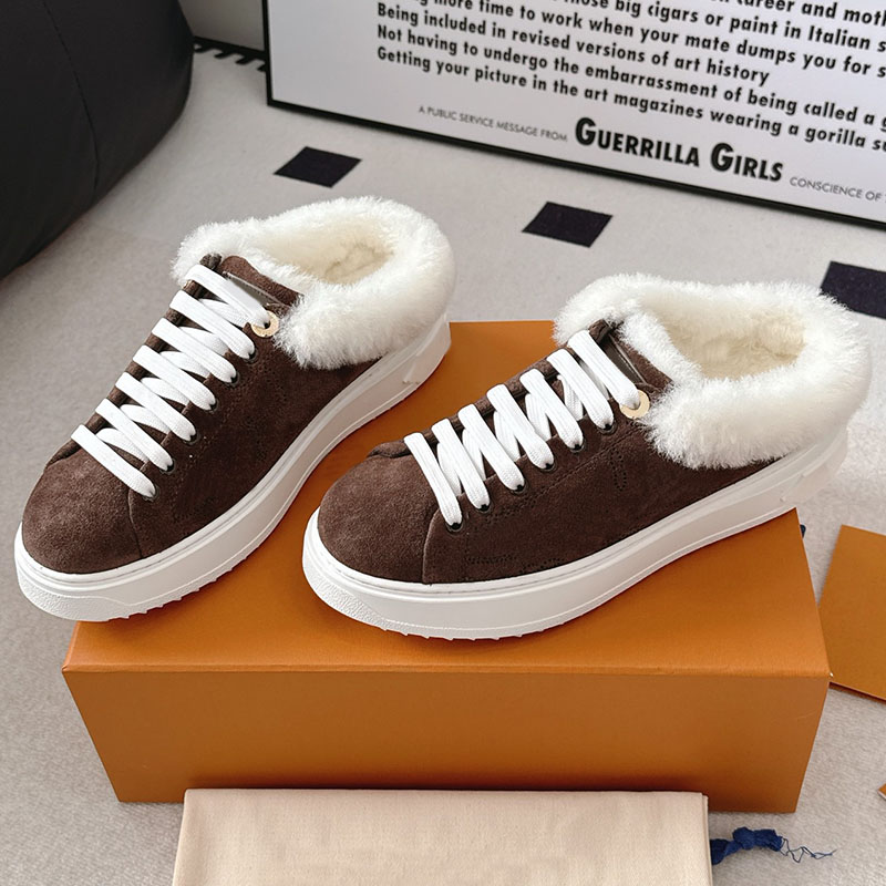 Time Out Open Back Sneaker Designer Womens Classic Board Shoes Easy Slip On Fit Fashionable Avant Garde Letter Pattern Warm Comfortable Casual Shoes