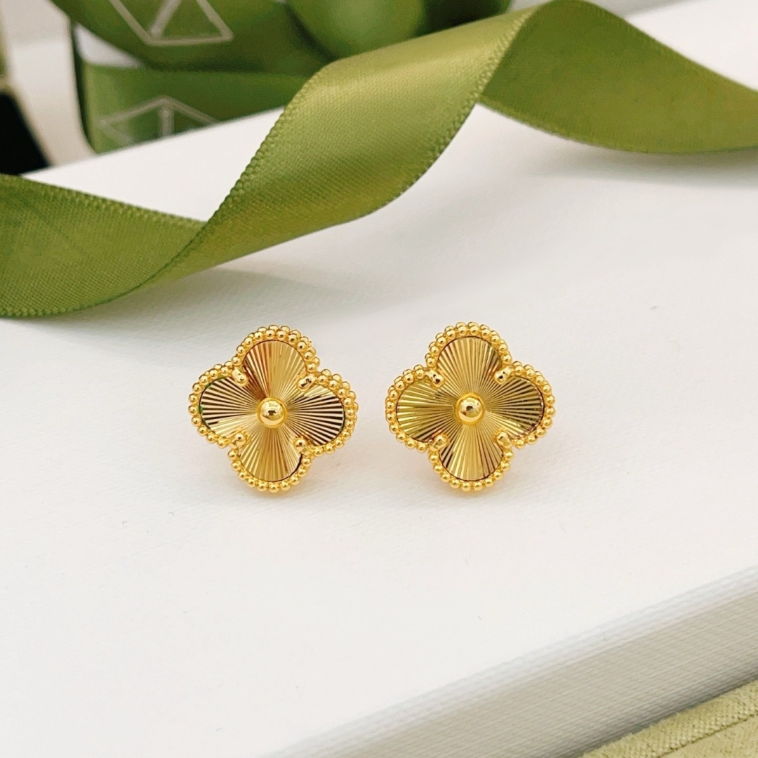 jewlery designer for women gold earrings stud boucle doreille luxe high quality flower earing diamond mother of pearl earrings woman silver jewelry