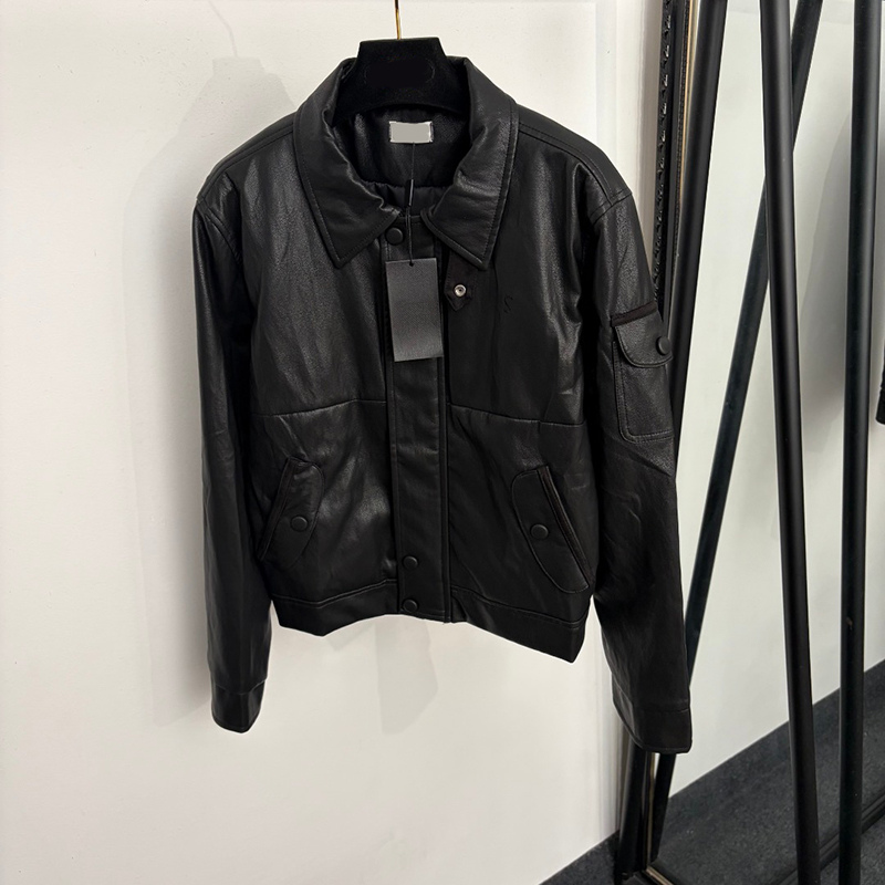 Women Faux Leather Jackets Shearling Collar Bomber Jackets Lined Fleece Warm Zip Up Motor Coat for Women
