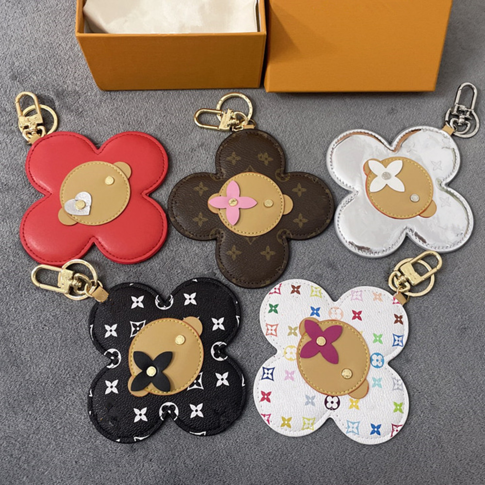 Keychains Lanyards Keychains Lanyards Fashion New Luxury Keychains Cartoon Big Fur Sunflower Flower Letter Key Ring Women Bag Charms