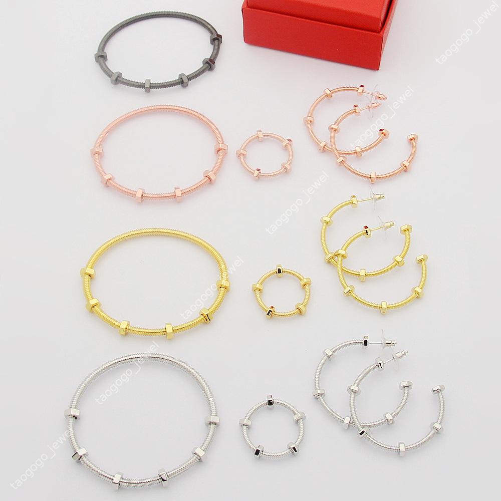 Bracelet fileté à vis avec écrou de luxe de styliste, anneau de Style industriel, écrou hexagonal unisexe, bijoux empilables, cadeau Hip Hop
